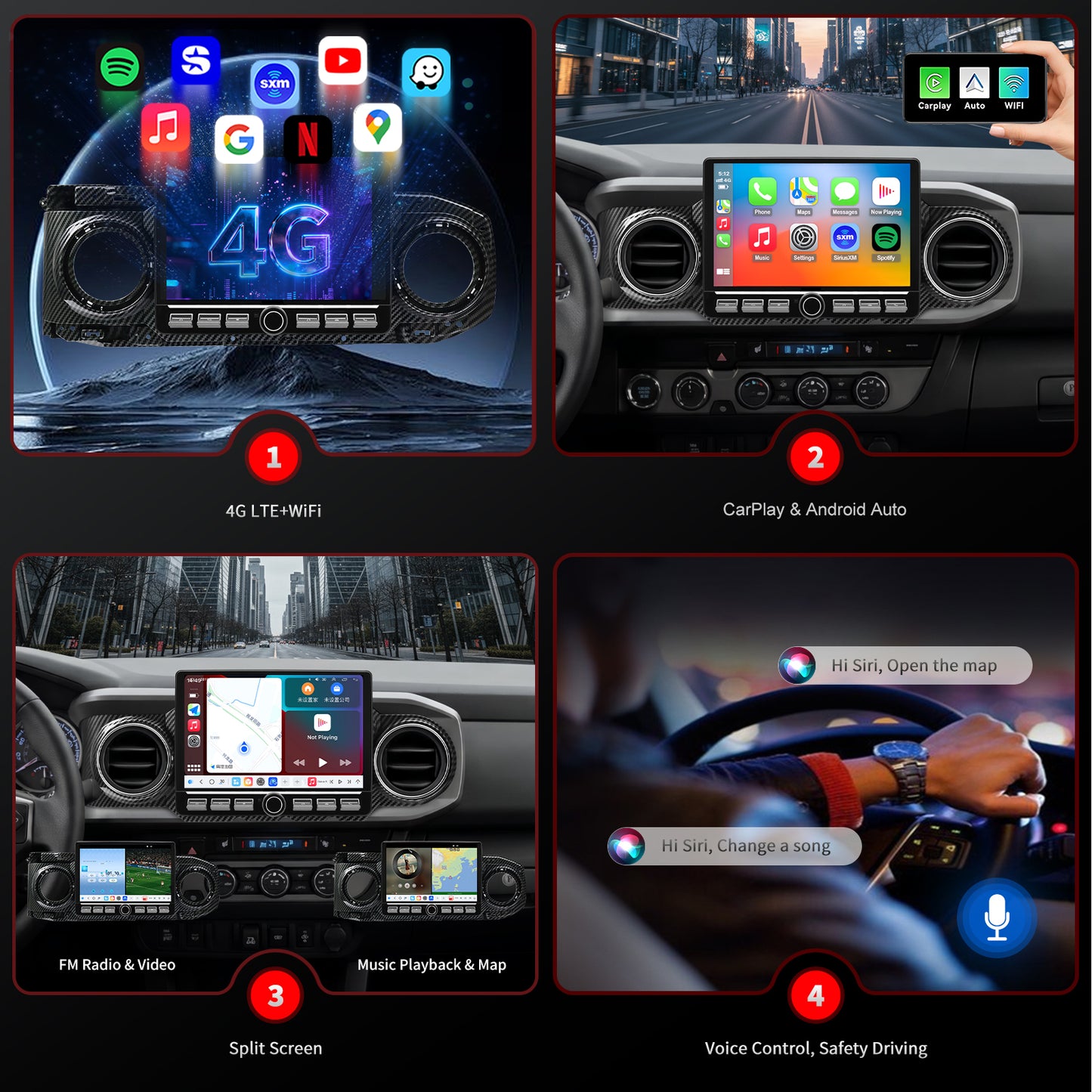 Toyota Tacoma radio 2016-2023 Upgrade CarPlay Screen- Topdisplay 2016 2017 2018 2019 2020 2021 2022 2023 Toyota Tacoma Upgrade Stereo Headunit Apple Carplay Android Auto Pantalla Estéreo