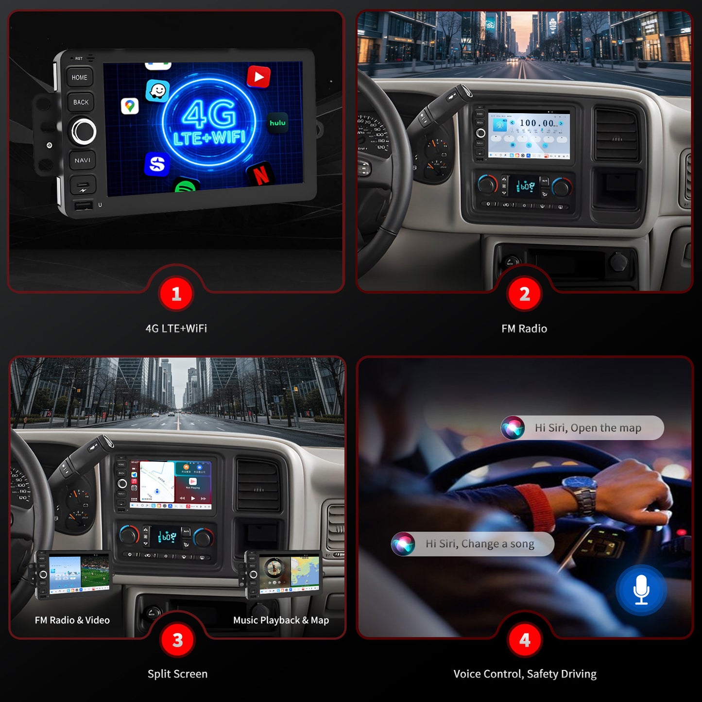 For Chevrolet Chevy Impala 2003-2006 Radio upgrade,7-inch QLED 8-Core CPU,touch screen Stereo,Wireless CarPlay & Android Auto,Free camera