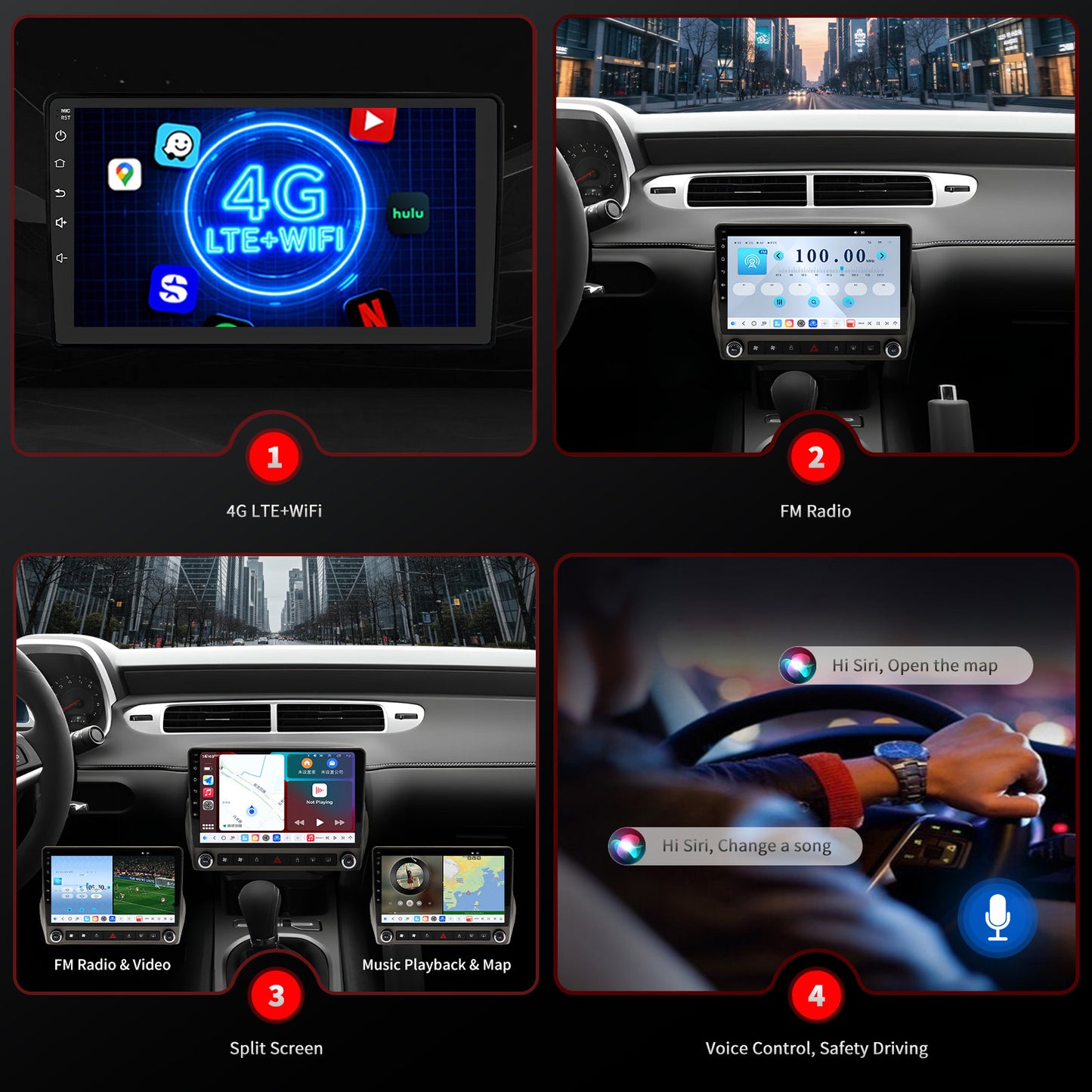 For Chevrolet Chevy Camaro 2010-2015 Radio upgrade,9-inch QLED 8-Core CPU,touch screen Stereo,Wireless CarPlay & Android Auto,keep OEM Controls