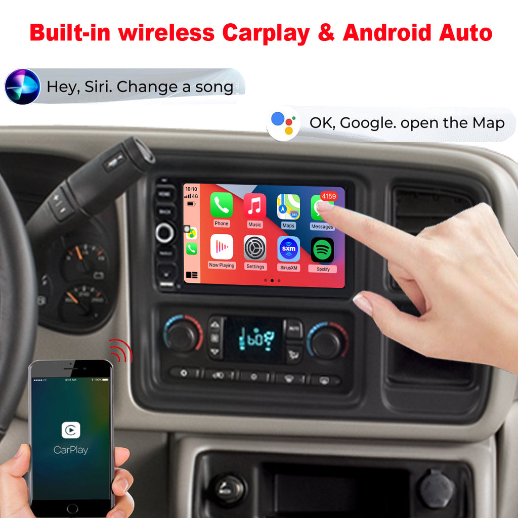 for Chevrolet Chevy Colorado 2004-2012 Radio upgrade,7-inch QLED 8-Core CPU,touch screen Stereo,Wireless CarPlay & Android Auto,keep OEM Controls