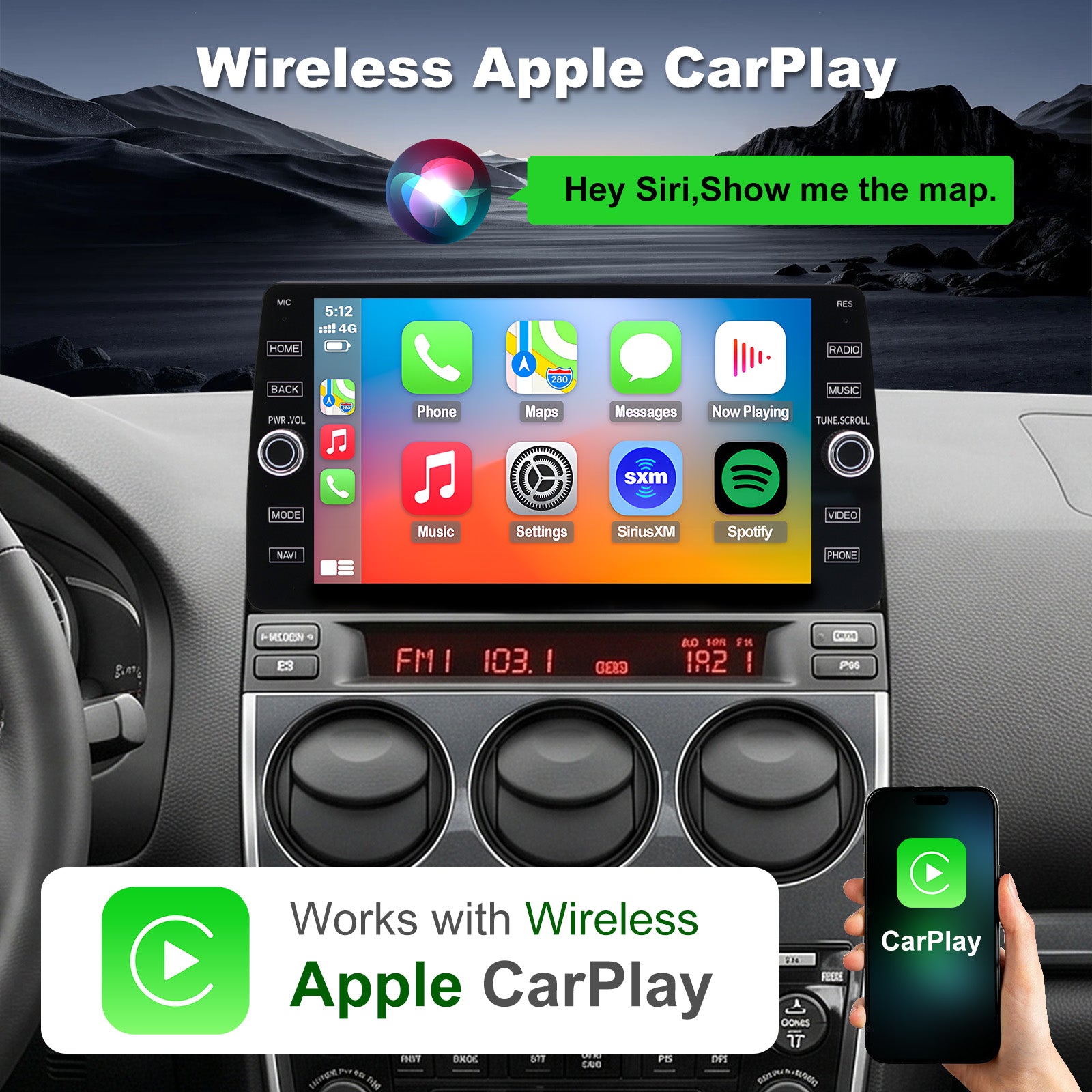 Mazda 6 radio 2002-2008 Upgrade CarPlay Screen- Topdisplay 2002 2003 2004 2005 2006 2007 2008 Mazda 6 Replacement Stereo Headunit Apple Carplay Android Auto Pantalla Estéreo