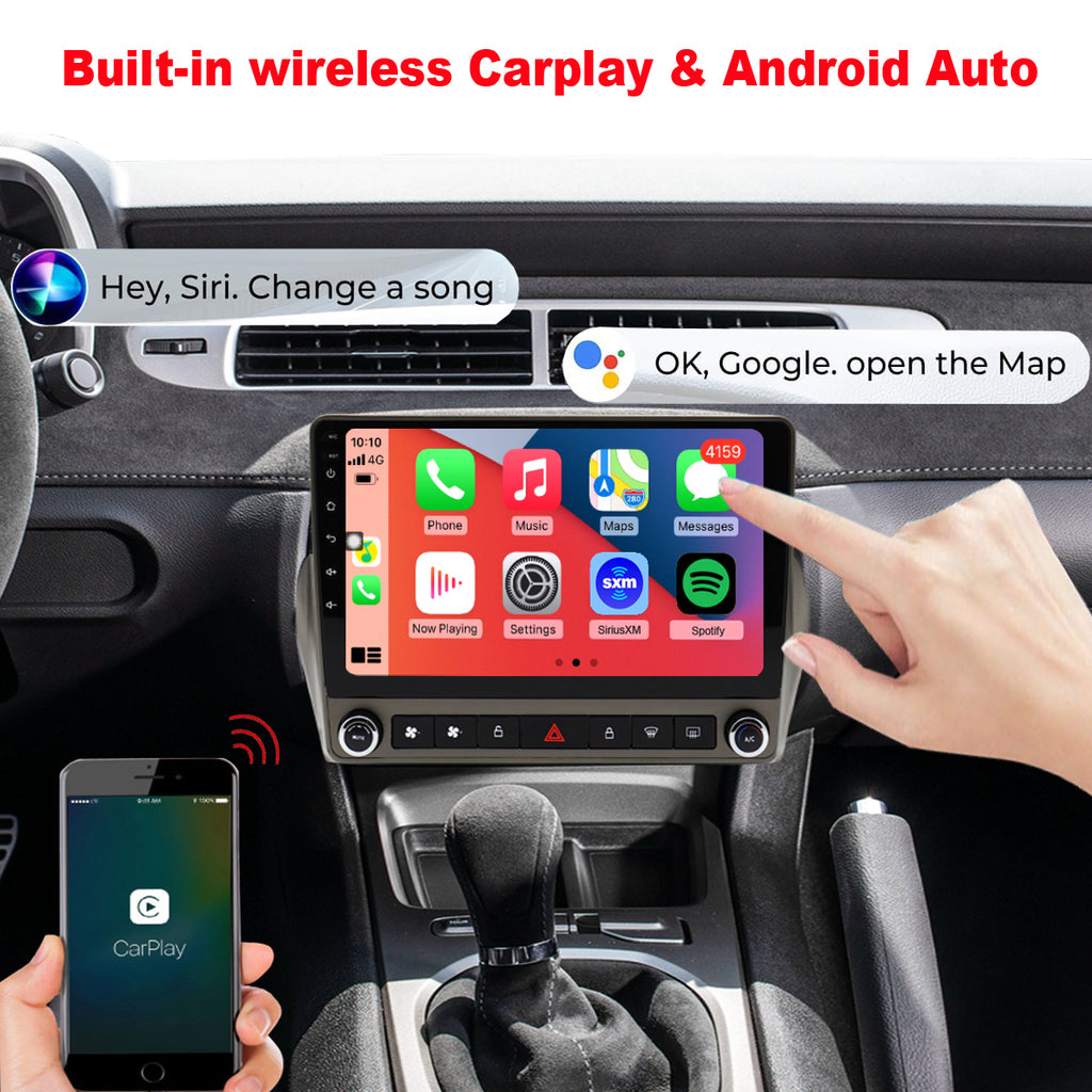 for Chevrolet Chevy Camaro 2010-2015 Radio upgrade,9-inch QLED 8-Core CPU,touch screen Stereo,Wireless CarPlay & Android Auto,keep OEM Controls