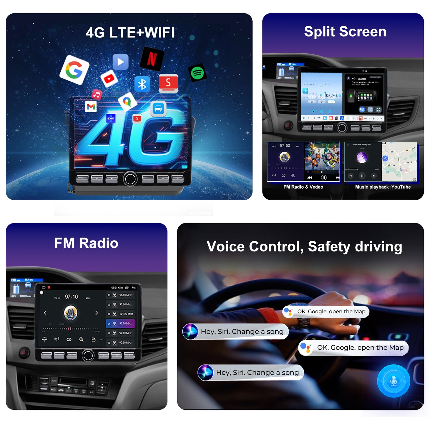 Honda Civic Radio upgrade 2012 CarPlay Stereo Screen - Topdisplay 2012 Replacement Headunit Apple Android Auto Accessories Pantalla Estéreo