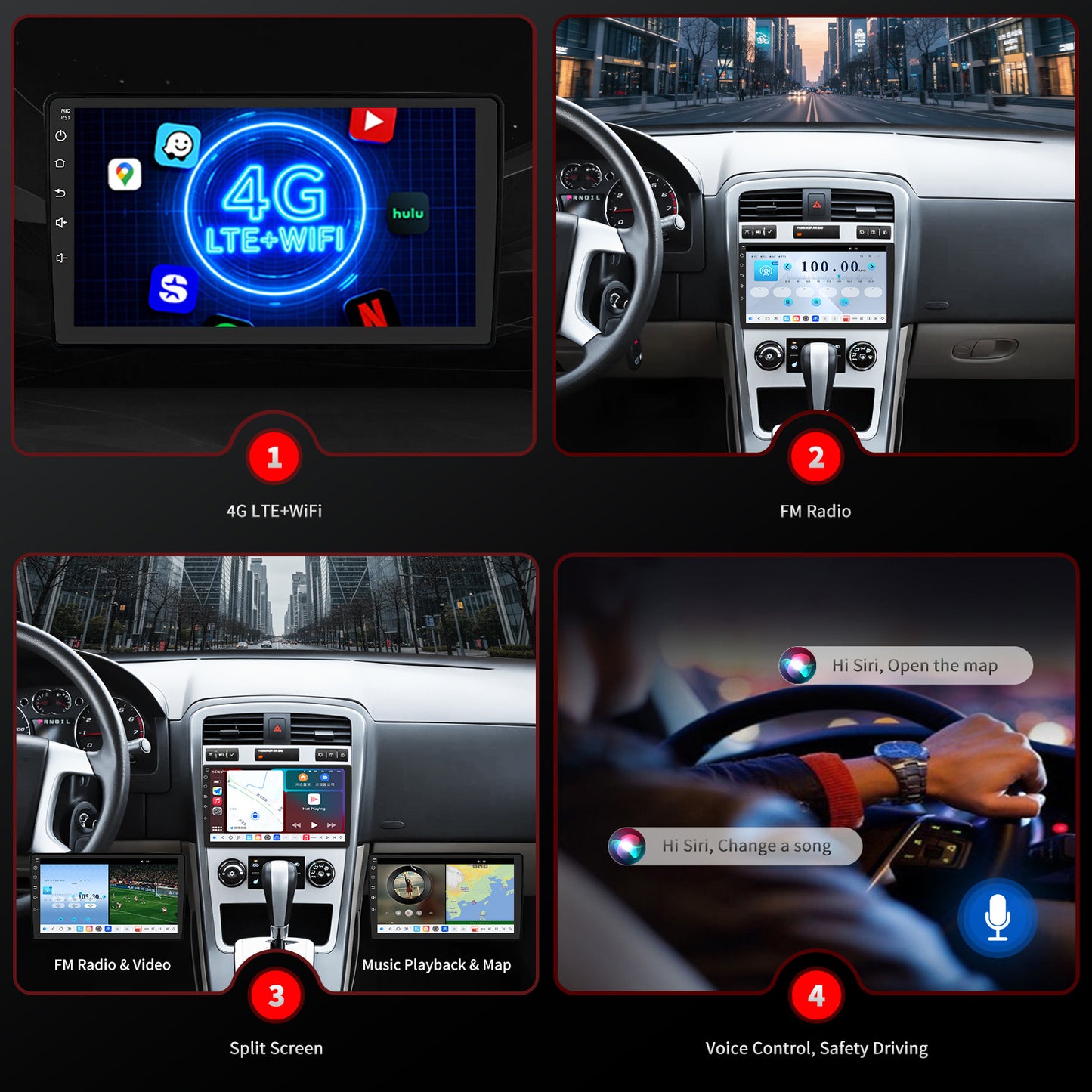 For Chevrolet Chevy Equinox 2005-2009 Radio upgrade,10.1-inch QLED 8-Core CPU,touch screen Stereo,Wireless CarPlay & Android Auto,keep OEM Controls