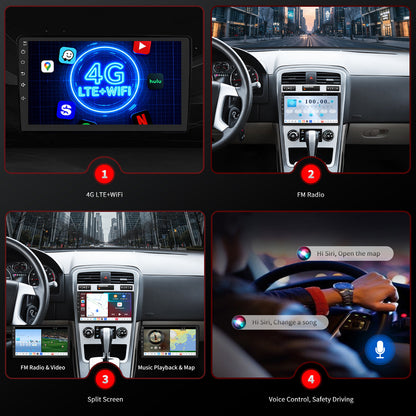 For Chevrolet Chevy Equinox 2005-2009 Radio upgrade,10.1-inch QLED 8-Core CPU,touch screen Stereo,Wireless CarPlay & Android Auto,keep OEM Controls