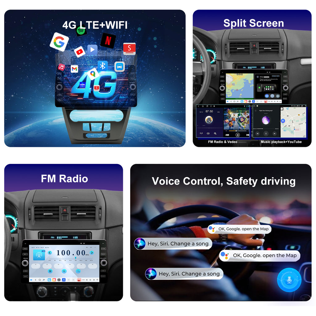 For Ford Fusion 2009-2012 Radio upgrade,10.2-inch QLED 8-Core CPU,touch screen Stereo,Wireless CarPlay & Android Auto,keep OEM Controls