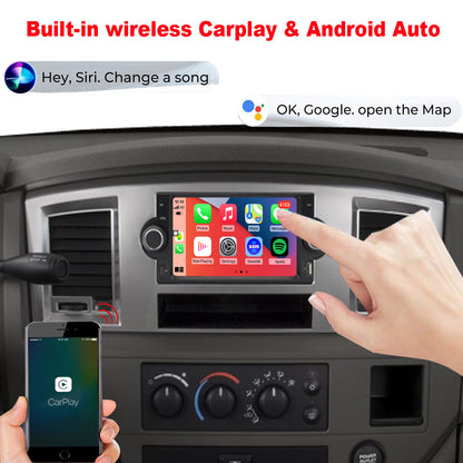 Dodge Charger Radio upgrade 2006-2007 CarPlay Stereo Screen-Topdisplay 2006 2007 Replacement Headunit Apple Android Auto Accessories Pantalla Estéreo