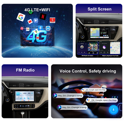 For Toyota Corolla 2017-2019 Radio upgrade,9-inch QLED 8-Core CPU,touch screen Stereo,Wireless CarPlay & Android Auto,keep OEM Controls