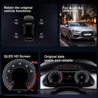 Audi A4 Digital Instrument Cluster 2009 / 2010 / 2011 / 2012 | 12.3" QLED - Topdisplay
