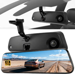 4K Mirror Dash Cam for Ford Taurus 2013–2019, Front 4K + Rear 1080P Camera, Integrated Replacement OEM Look, Plug & Play, Includes Free 64GB Card