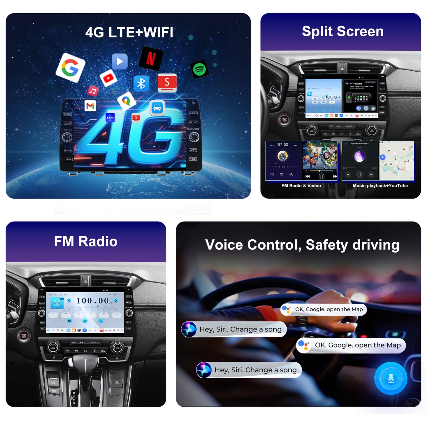 For Honda CRV 2017-2021 Radio upgrade,10.2-inch QLED 8-Core CPU,touch screen Stereo,Wireless CarPlay & Android Auto,keep OEM Controls