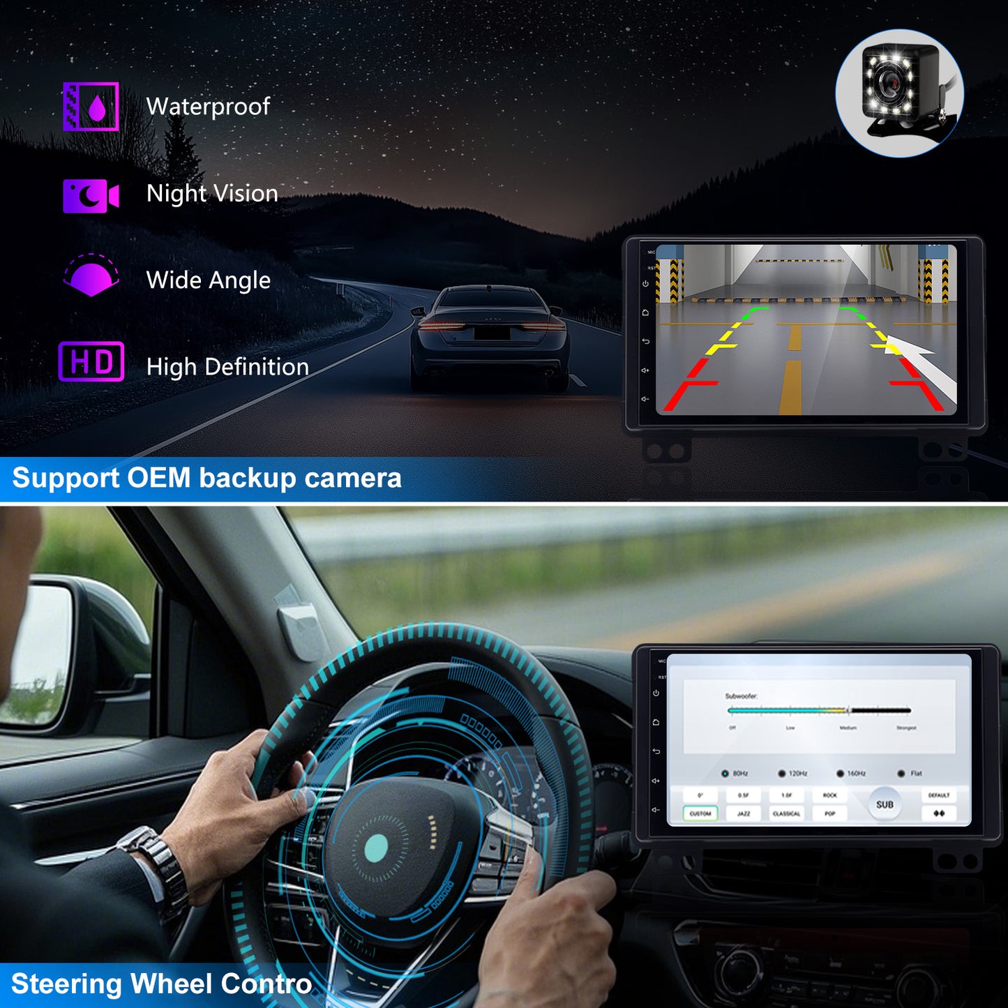 For Lincoln Navigator (with NAV – THX amp) 2003-2006 Radio upgrade, 7-inch QLED 8-Core CPU, touch screen Stereo, Wireless CarPlay & Android Auto, keep OEM Controls