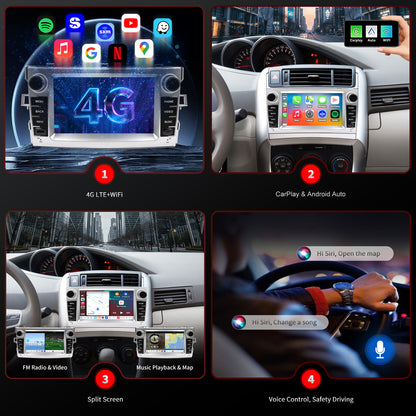For Toyota Verso 2009-2018 Radio Upgrade, 7-inch QLED 8-Core CPU, Touch Screen Stereo,Wireless CarPlay & Android Auto,Free backup camera, keep OEM Controls