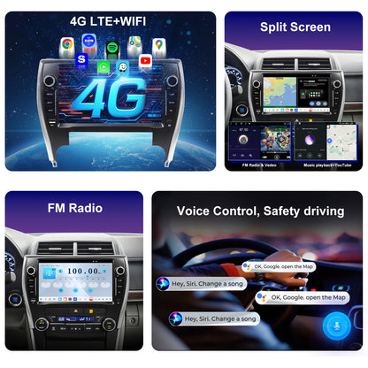 For Toyota Camry 2015-2017 Radio upgrade,9-inch QLED  8-Core CPU,touch screen Stereo,Wireless CarPlay & Android Auto,keep OEM Controls