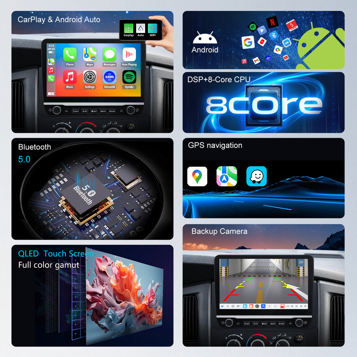 Dodge RAM Radio upgrade 2002-2005 CarPlay Stereo Screen - Topdisplay 2002 2003 2004 2005 Replacement Headunit Apple Android Auto Accessories Pantalla Estéreo