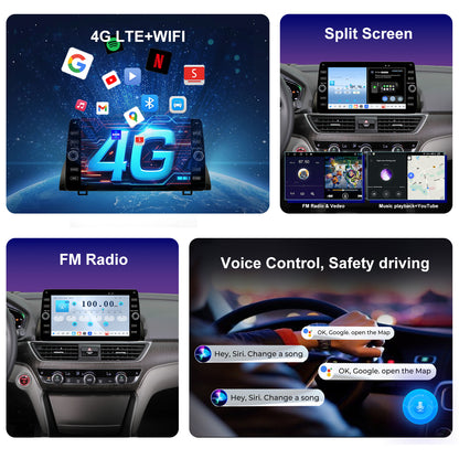 Honda Accord 10th Gen Radio upgrade 2018-2022 CarPlay Stereo Screen-Topdisplay 2018 2019 2020 2021 2022 Replacement Headunit Apple Android Auto Accessories Pantalla Estéreo