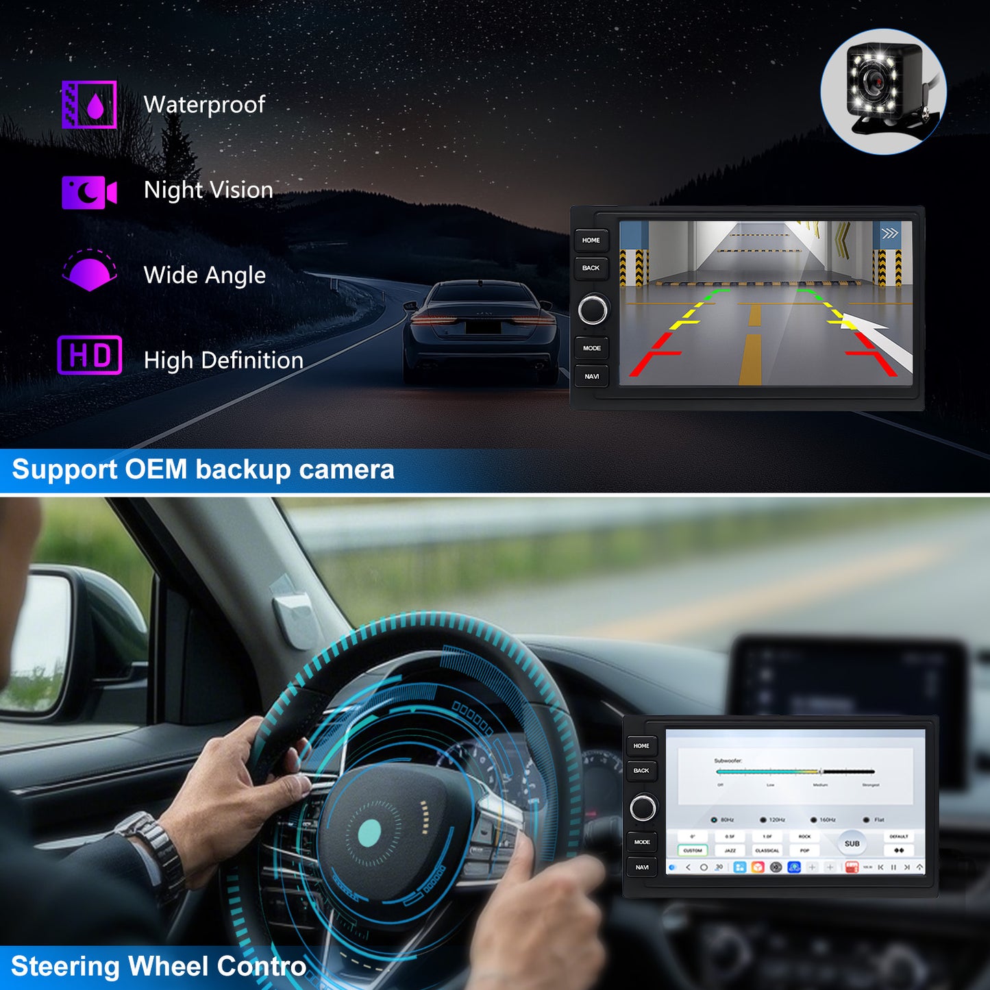 For Honda Brio 2011-2015 Radio upgrade, 7-inch QLED 8-Core CPU, touch screen Stereo, Wireless CarPlay & Android Auto, keep OEM Controls