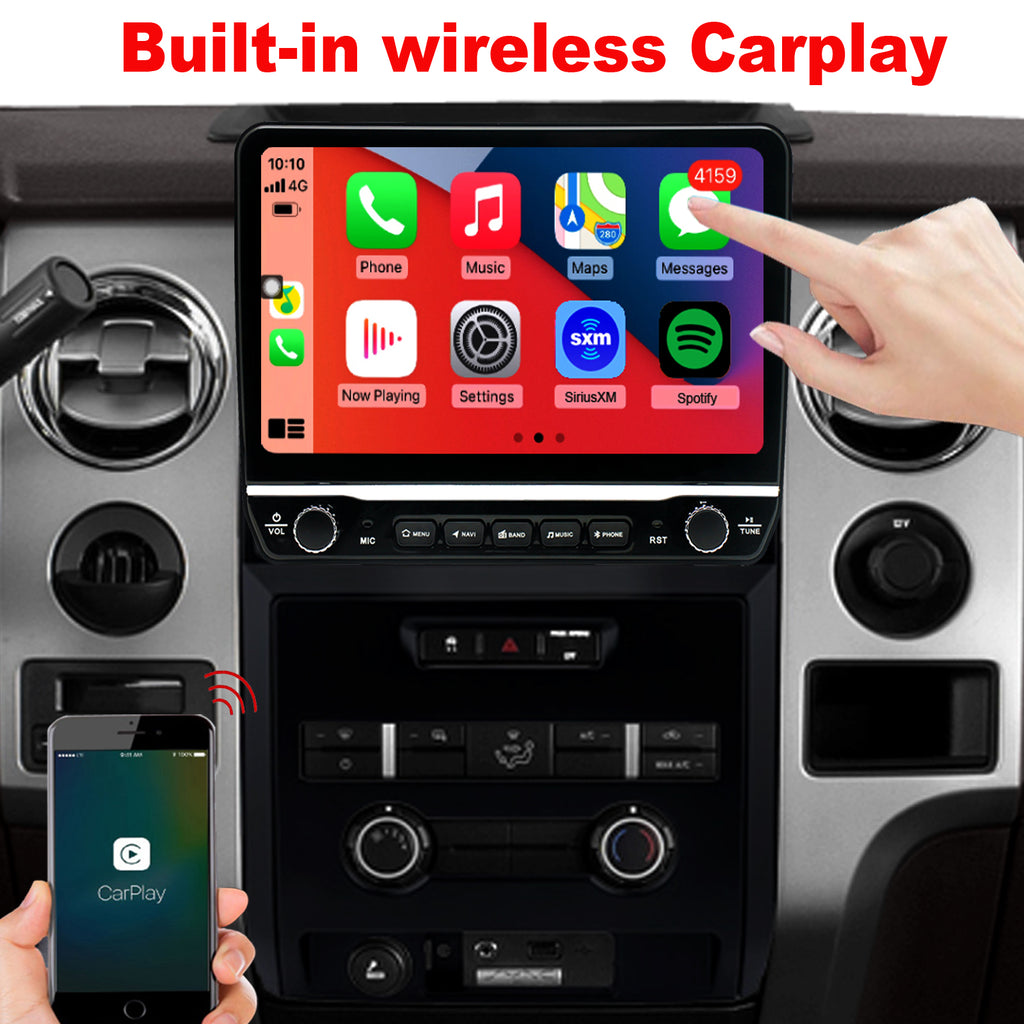 for Ford F150 2013-2014 STX XL Radio upgrade,10.1-inch QLED 8-Core CPU,touch screen Stereo,Wireless CarPlay & Android Auto,Free camera