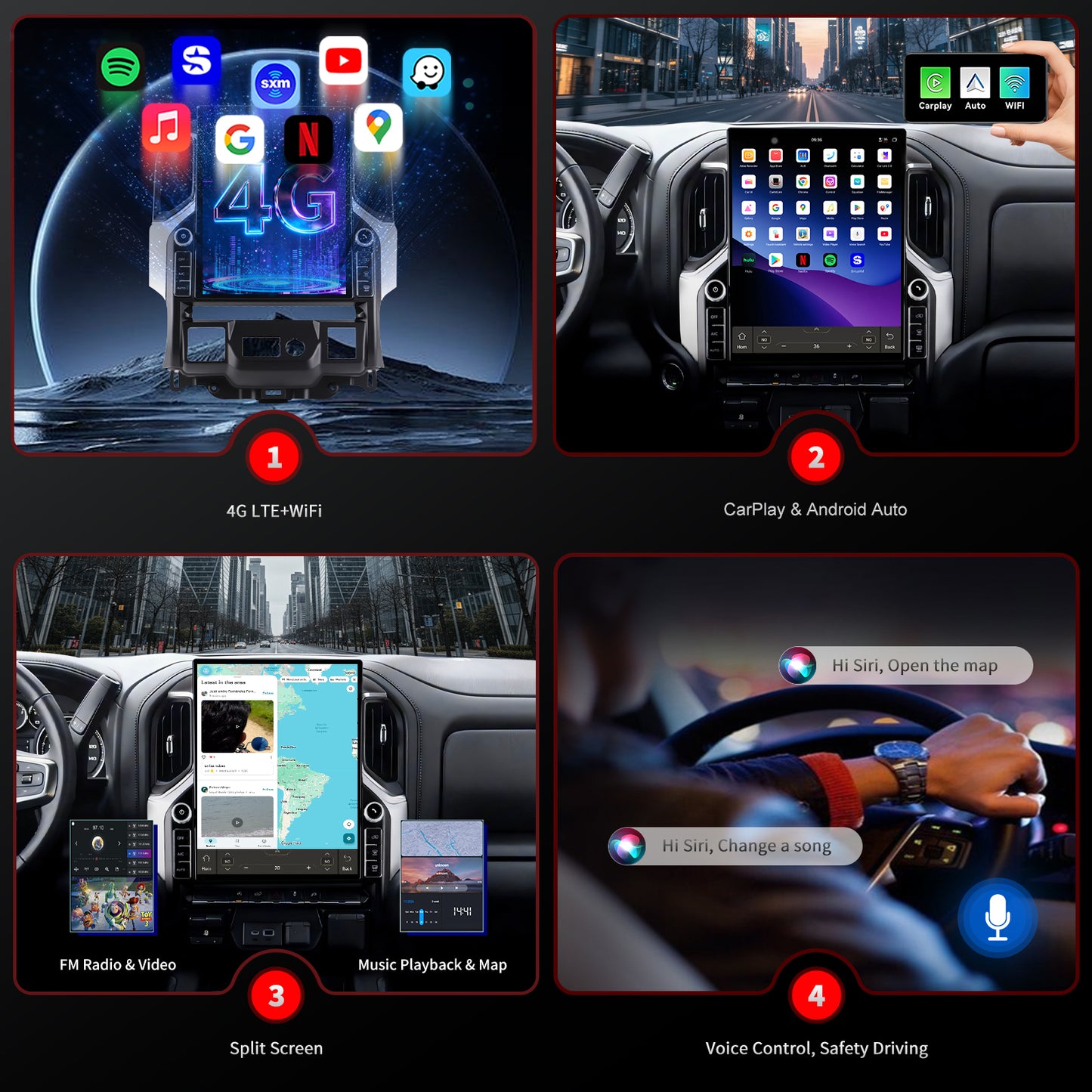GMC Sierra 2019-2023 Radio upgrade CarPlay Screen- Topdisplay 2019 2020 2021 2022 2023 Upgrade Stereo Headunit Apple Carplay Android Auto Pantalla Estéreo