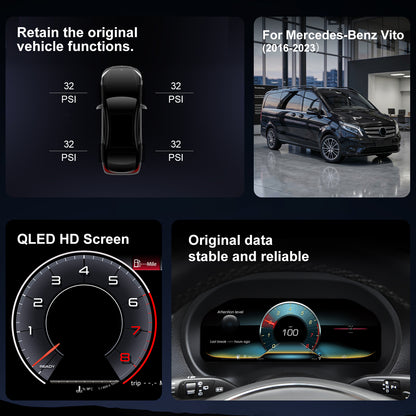 Benz Vito Digital Instrument Cluster 2016-2023 | 12.3" QLED - Topdisplay 2016 2017 2018 2019 2020 2021 2022 2023
