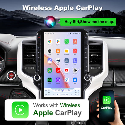 Dodge RAM 1500/2500/3500 Radio upgrade 2019-2023 CarPlay Stereo Screen - Topdisplay 2019 2020 2021 2022 2023 Replacement Headunit Apple Android Auto Accessories Pantalla Estéreo