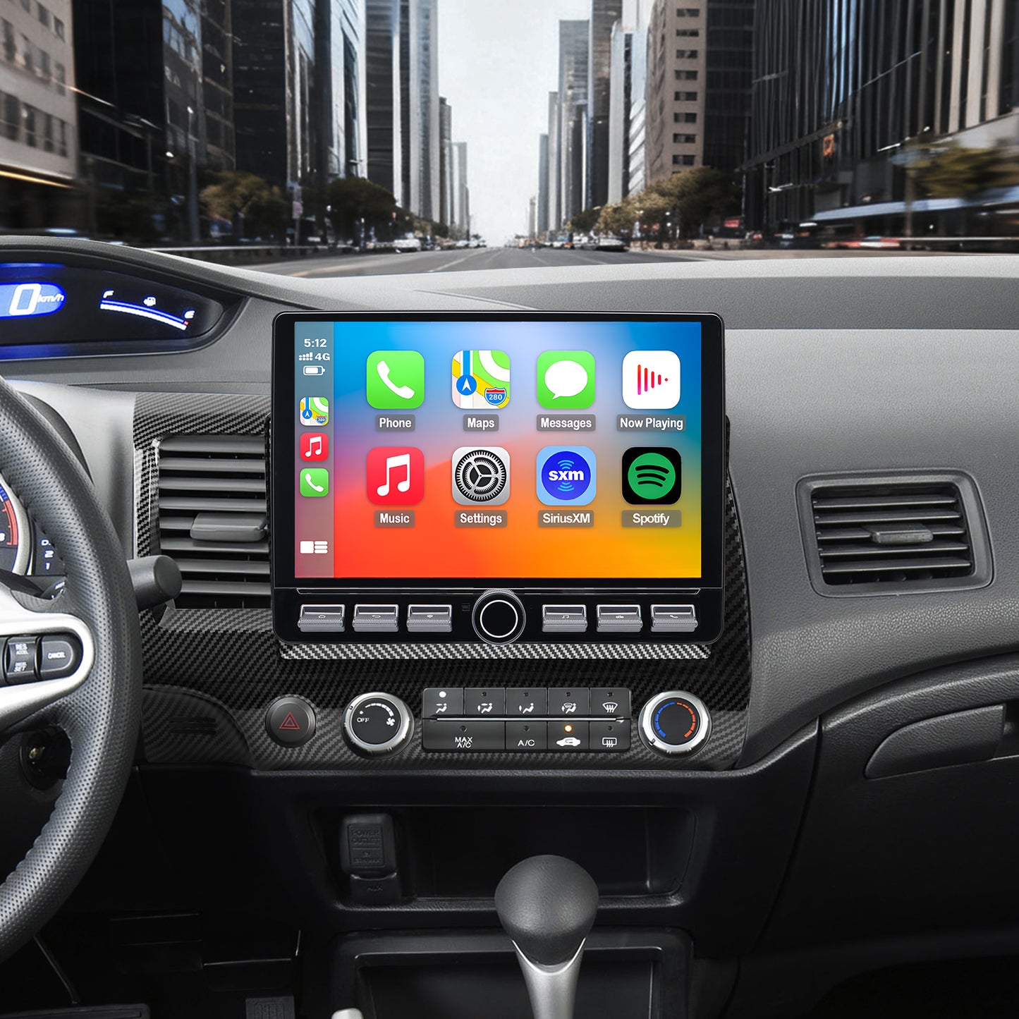 Honda Civic Radio upgrade 2006-2011 CarPlay Stereo Screen - Topdisplay 2006 2007 2008 2009 2010 2011 Replacement Headunit Apple Android Auto Accessories Pantalla Estéreo