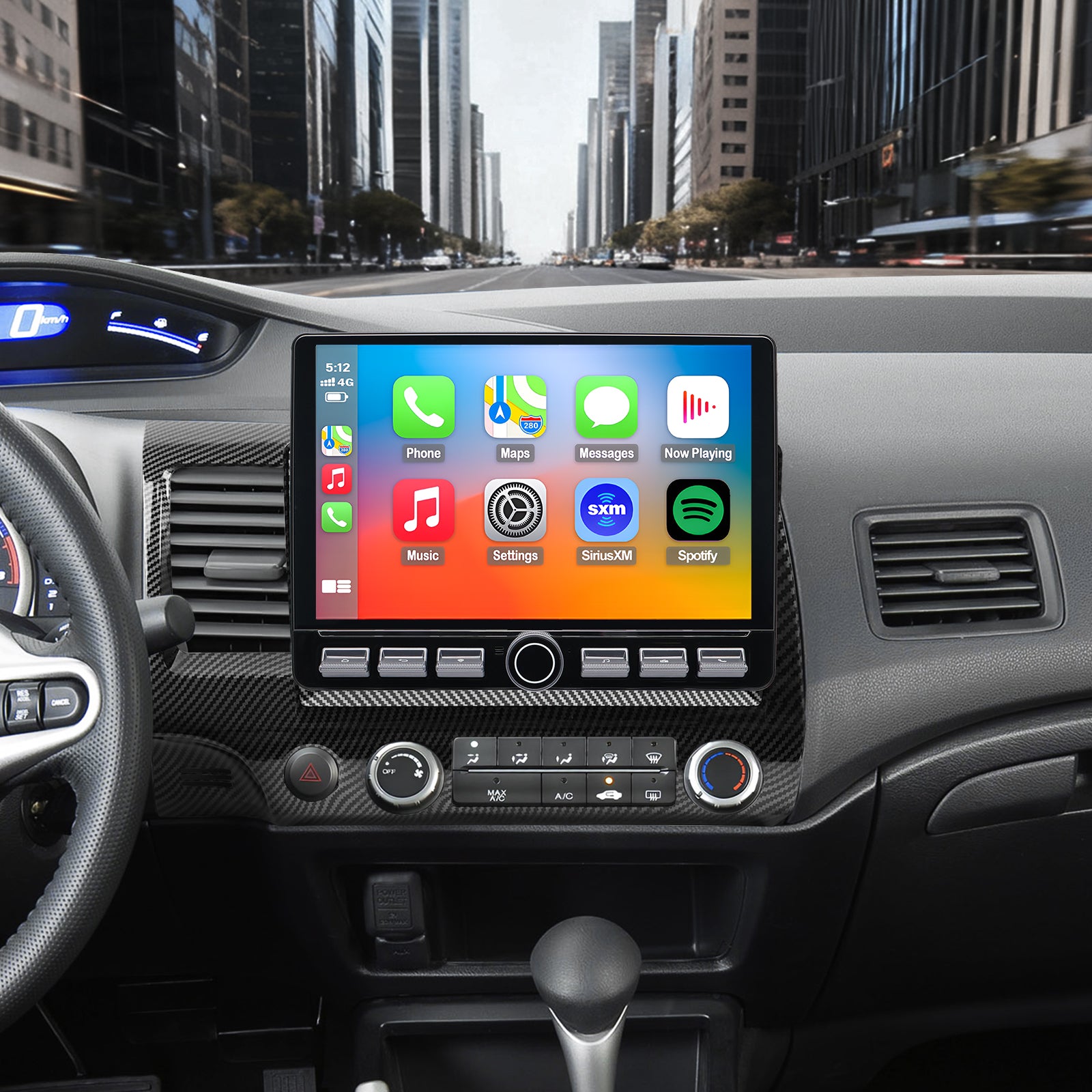 Honda Civic Radio upgrade 2006-2011 CarPlay Stereo Screen - Topdisplay 2006 2007 2008 2009 2010 2011 Replacement Headunit Apple Android Auto Accessories Pantalla Estéreo