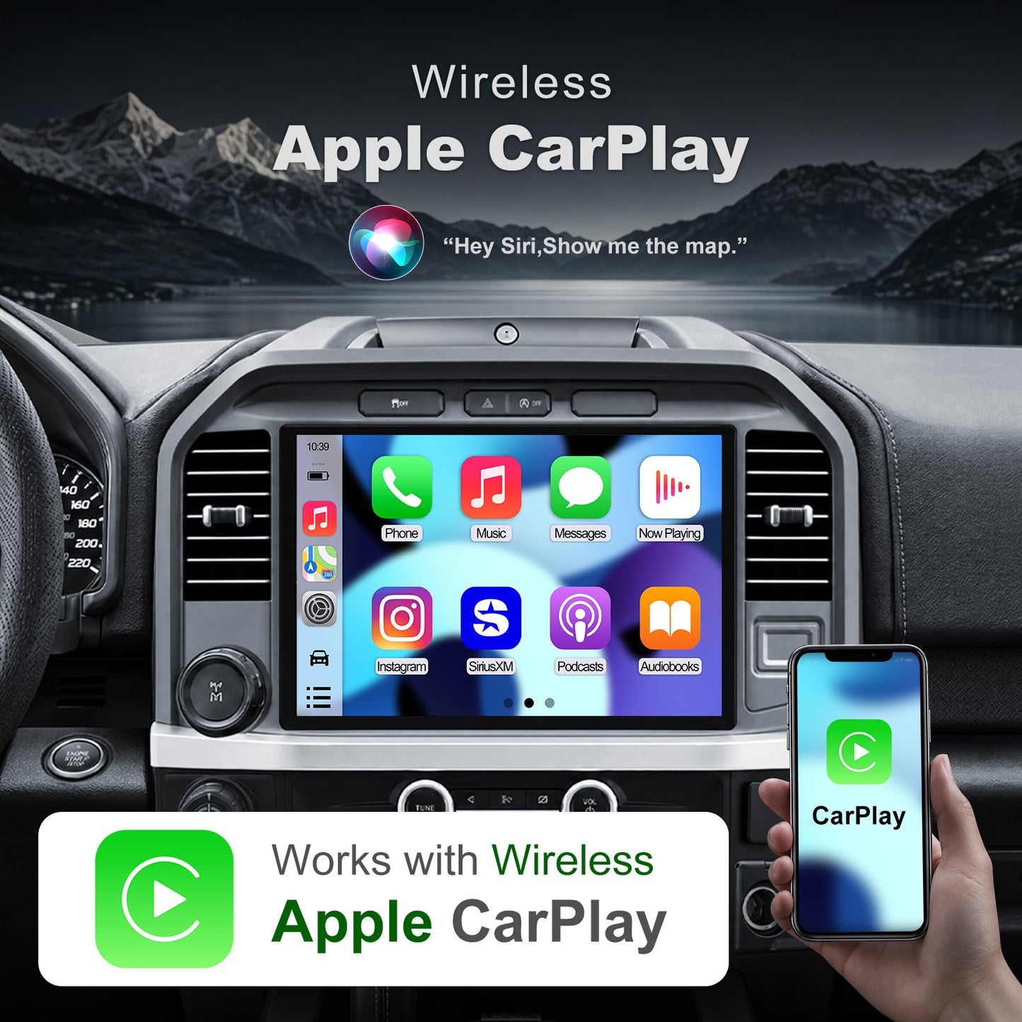 Ford F150 Stereo replacement 2015-2020 CarPlay Radio Screen-Topdisplay 2015 2016 2017 2018 2019 2020 F150 Upgrade Headunit Apple Carplay Android Auto Accessories Pantalla Estéreo