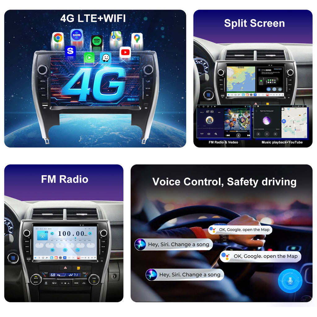 For Toyota Camry 2015-2017 Radio upgrade,9-inch QLED  8-Core CPU,touch screen Stereo,Wireless CarPlay & Android Auto,keep OEM Controls