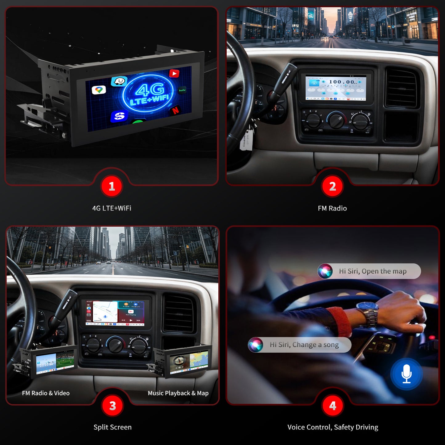 For Chevrolet Chevy Astro 1996-2005 Radio upgrade,6.8-inch QLED 8-Core CPU,touch screen Stereo,Wireless CarPlay & Android Auto,keep OEM Controls