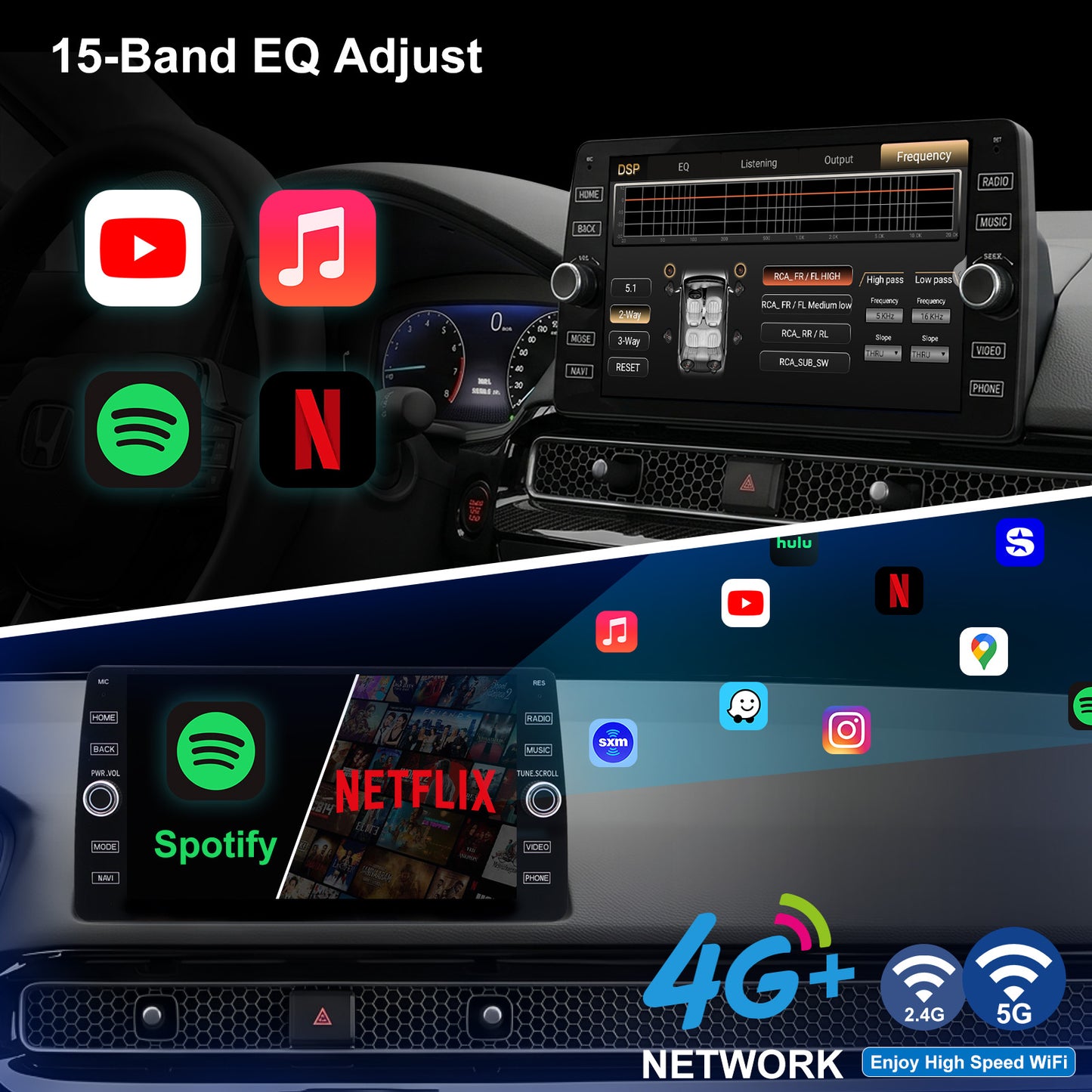 Honda Civic Radio upgrade 2022-2025 CarPlay Stereo Screen - Topdisplay 2022 2023 2024 2025 Replacement Headunit Apple Android Auto Accessories Pantalla Estéreo