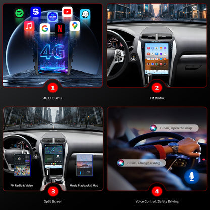 For Ford Explorer 2011-2019 Radio upgrade,12.1-inch QLED  8-Core CPU,touch screen Stereo,Wireless CarPlay & Android Auto,keep OEM Controls