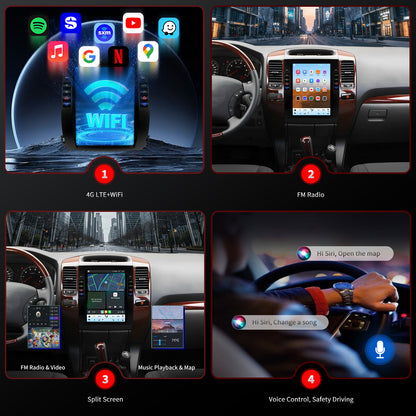 For Lexus GX470 2002-2009 Radio upgrade, 9.7-inch QLED 8-Core CPU,touch screen Stereo,Wireless CarPlay & Android Auto,Free camera