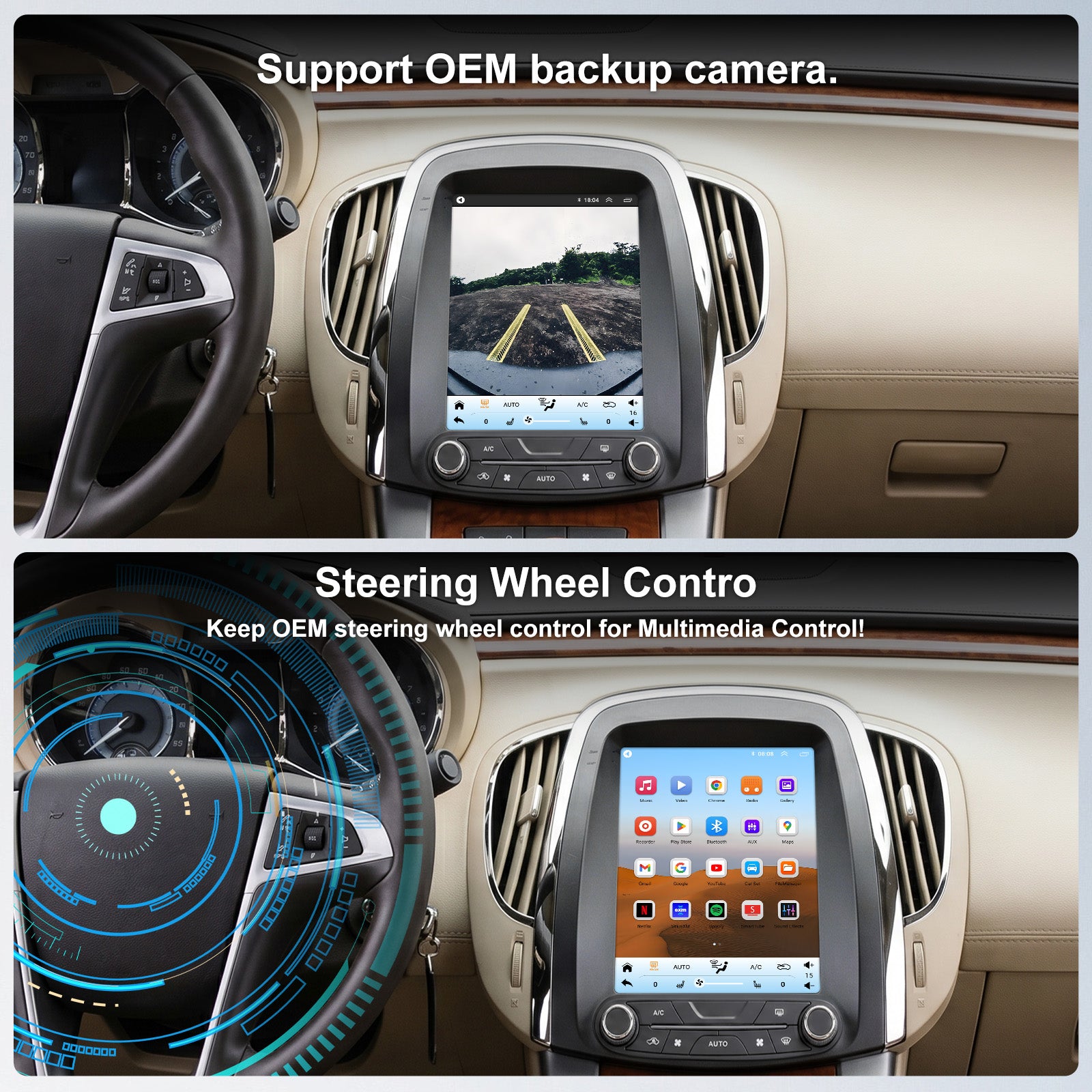 Buick Lacrosse Radio upgrade 2009-2013 CarPlay Stereo Screen - Topdisplay 2009 2010 2011 2012 2013 Replacement Headunit Apple Android Auto Accessories Pantalla Estéreo