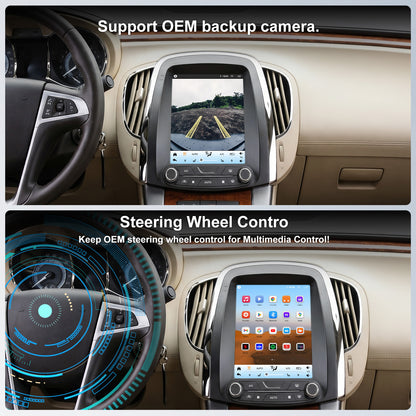 Buick Lacrosse Radio upgrade 2009-2013 CarPlay Stereo Screen - Topdisplay 2009 2010 2011 2012 2013 Replacement Headunit Apple Android Auto Accessories Pantalla Estéreo