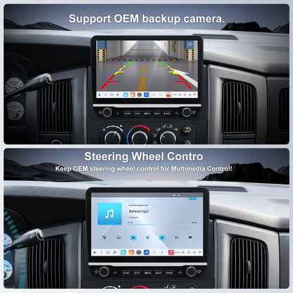 Dodge RAM Radio upgrade 2002-2005 CarPlay Stereo Screen - Topdisplay 2002 2003 2004 2005 Replacement Headunit Apple Android Auto Accessories Pantalla Estéreo