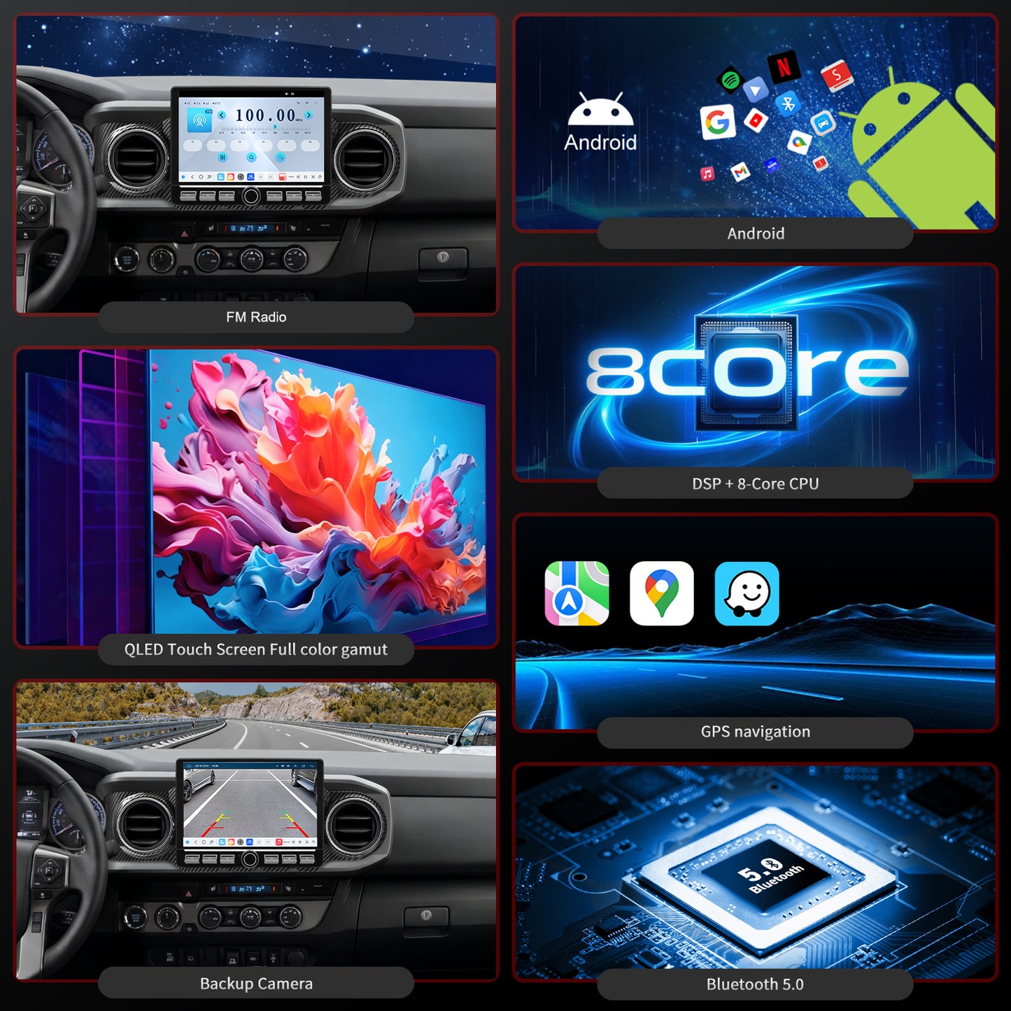Toyota Tacoma radio 2016-2023 Upgrade CarPlay Screen- Topdisplay 2016 2017 2018 2019 2020 2021 2022 2023 Toyota Tacoma Upgrade Stereo Headunit Apple Carplay Android Auto Pantalla Estéreo