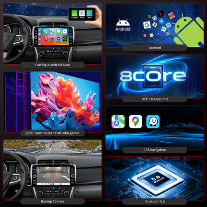 For Toyota Camry 2015-2017 Radio upgrade,9-inch QLED  8-Core CPU,touch screen Stereo,Wireless CarPlay & Android Auto,keep OEM Controls