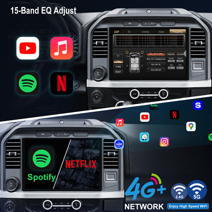 Ford F150 Stereo replacement 2015-2020 CarPlay Radio Screen-Topdisplay 2015 2016 2017 2018 2019 2020 F150 Upgrade Headunit Apple Carplay Android Auto Accessories Pantalla Estéreo