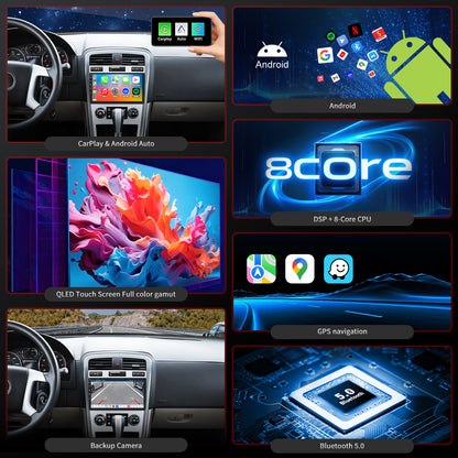 Chevy Equinox Radio upgrade 2005-2009 CarPlay Stereo Screen-Topdisplay 2005 2006 2007 2008 2009 Chevrolet Replacement