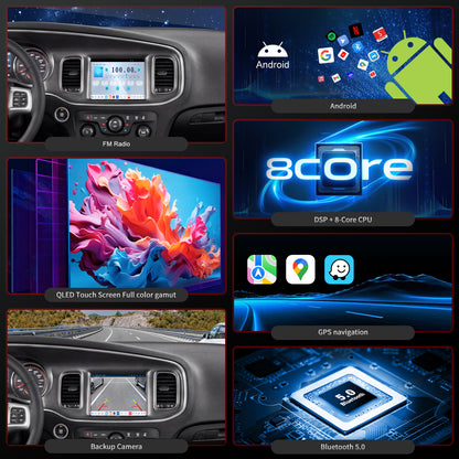 Dodge Journey Radio upgrade 2011-2019 CarPlay Stereo Screen-Topdisplay 2011 2012 2013 2014 2015 2016 2017 2018 2019 Replacement Headunit Apple Android Auto Accessories Pantalla Estéreo