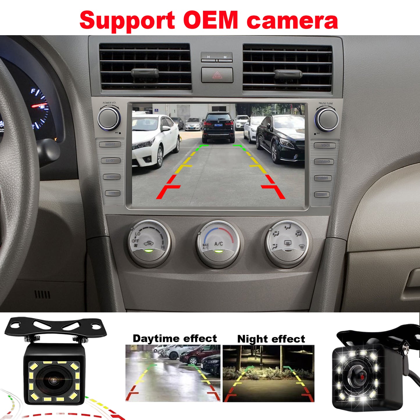 For Toyota Camry 2007-2011 Radio upgrade,9-inch QLED  8-Core CPU,touch screen Stereo,Wireless CarPlay & Android Auto,keep OEM Controls