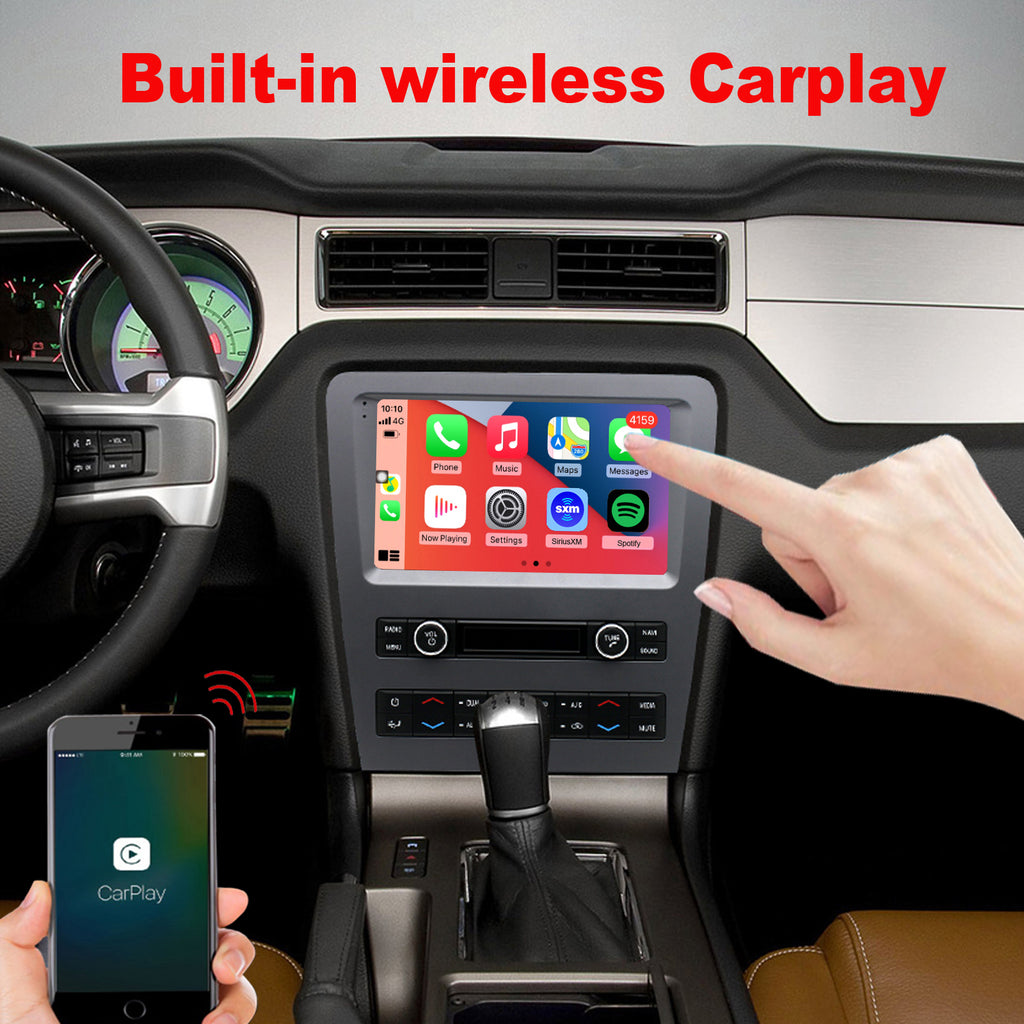 for Ford Mustang 2010-2014 Radio upgrade,9-inch QLED 8-Core CPU,touch screen Stereo,Wireless CarPlay & Android Auto,Free camera
