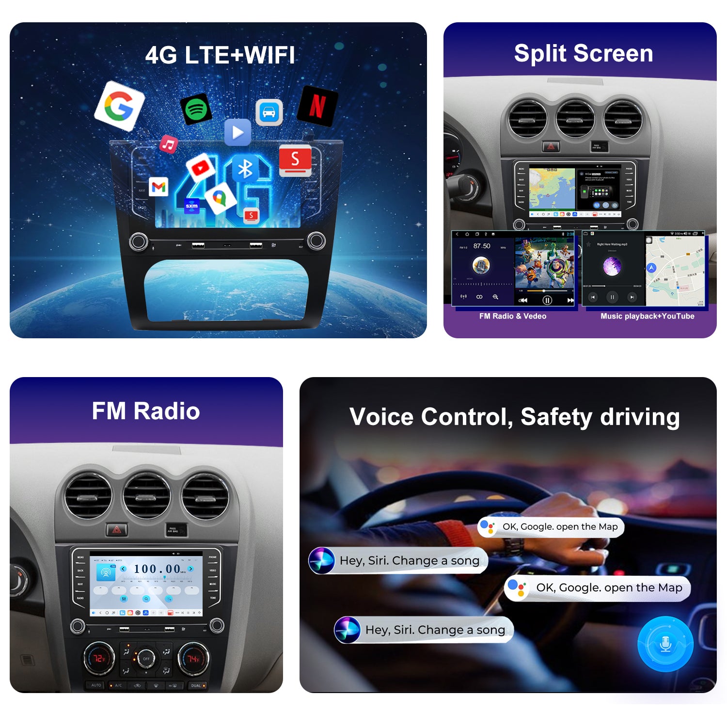 Nissan Altima radio 2008-2012 Upgrade CarPlay Screen- Topdisplay 2008 2009 2010 2011 2012 Nissan Altima Upgrade Stereo Headunit Apple Carplay Android Auto Pantalla Estéreo