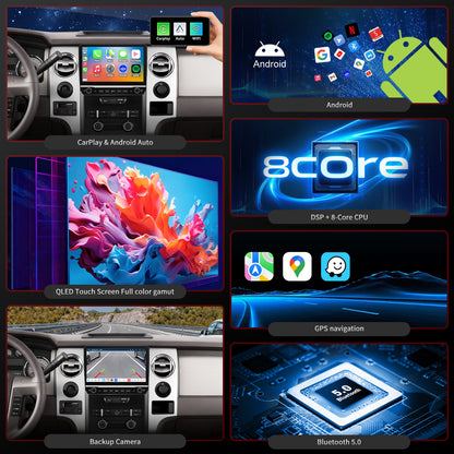 For Ford F150 2013-2014 STX XL Radio upgrade,10.1-inch QLED 8-Core CPU,touch screen Stereo,Wireless CarPlay & Android Auto,Free camera