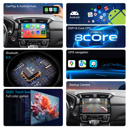 For Honda CRV 2017-2021 Radio upgrade,10.2-inch QLED 8-Core CPU,touch screen Stereo,Wireless CarPlay & Android Auto,keep OEM Controls