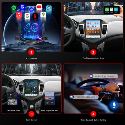 Chevy Cruze Radio upgrade 2009-2016 CarPlay Stereo Screen - Topdisplay 2009 2010 2011 2012 2013 2014 2015 2016 limited Chevrolet Replacement Headunit Apple Android Auto Accessories Pantalla Estéreo