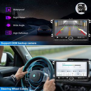 For Volkswagen Passat 2010-2015 Radio upgrade with Knob design, 9 inch QLED 8-Core CPU, touch screen Stereo,Wireless CarPlay & Android Auto, keep OEM Controls, Free backup camera