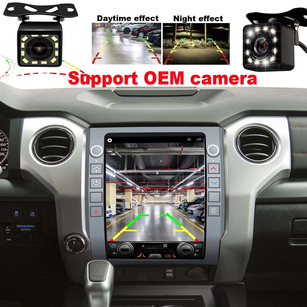 for Toyota Tundra 2014-2020 Radio upgrade,12.1-inch QLED  8-Core CPU,touch screen Stereo,Wireless CarPlay & Android Auto,keep OEM Controls