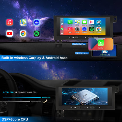 Dodge Dakota Stereo replacement 1997-2000 CarPlay Radio Screen-Topdisplay 1997 1998 1999 2000 Dakota Upgrade Headunit Apple Carplay Android Auto Accessories Pantalla Estéreo